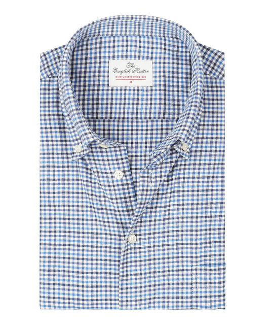 Shirt Button Down | Blauw Navy Ruit
