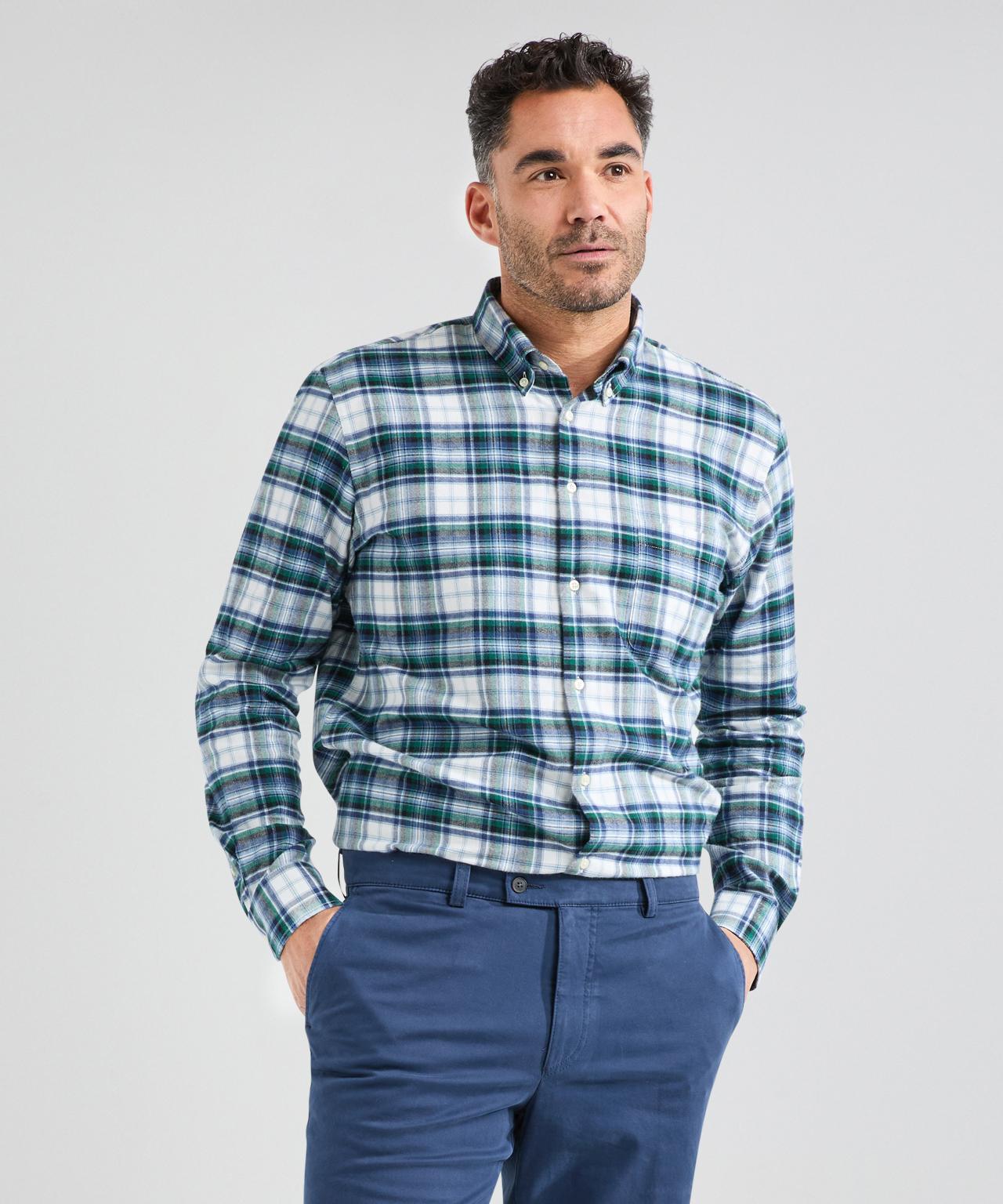 Shirt Button Down | Groen Multi Ruit Groot