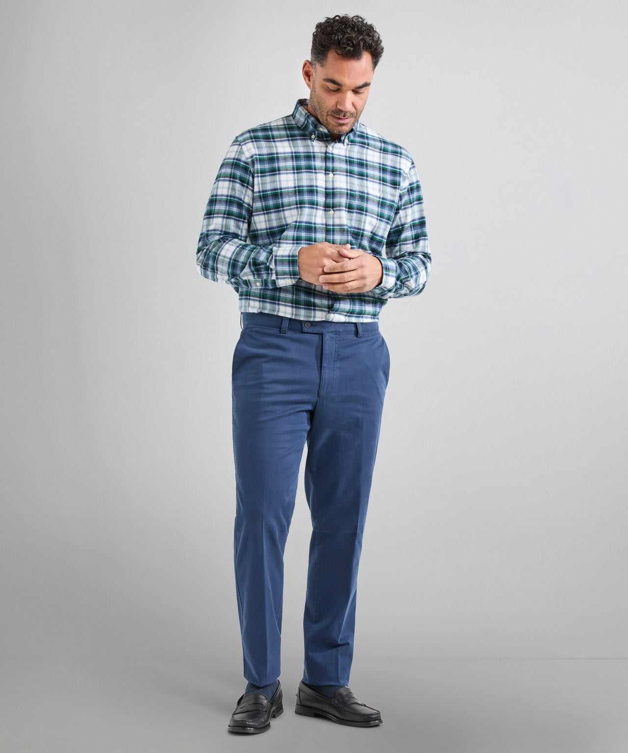 Shirt Button Down | Groen Multi Ruit Groot