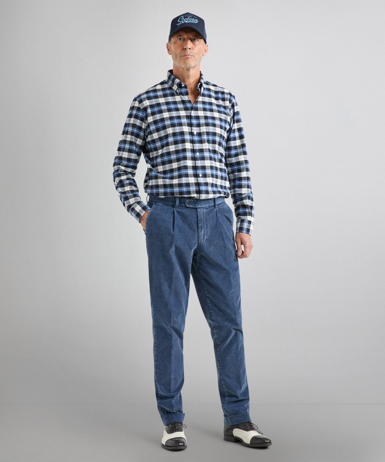 Shirt Button Down | Blauw Multi Ruit Groot