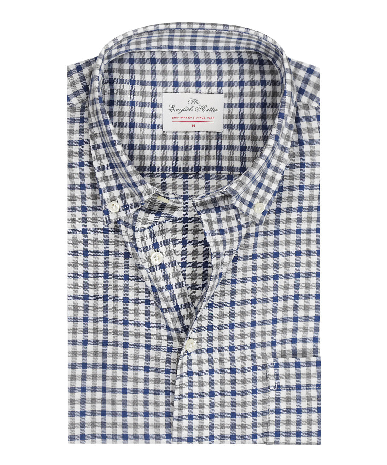 Shirt Button Down | Navy Grijs Multi Ruit