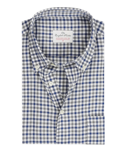 Shirt Button Down | Navy Grijs Multi Ruit