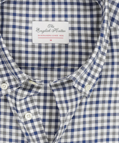 Shirt Button Down | Navy Grijs Multi Ruit
