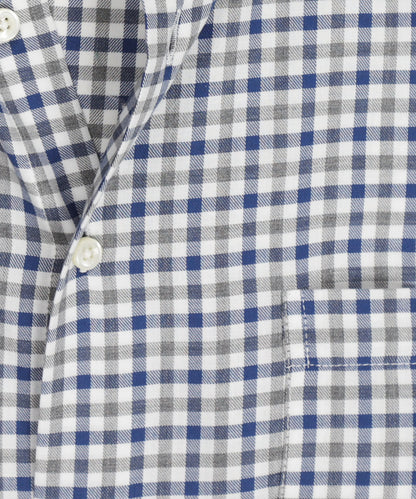 Shirt Button Down | Navy Grijs Multi Ruit