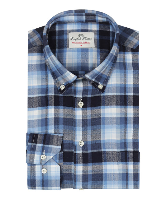 Cotton Shirt Button Down Regular Fit | Blue