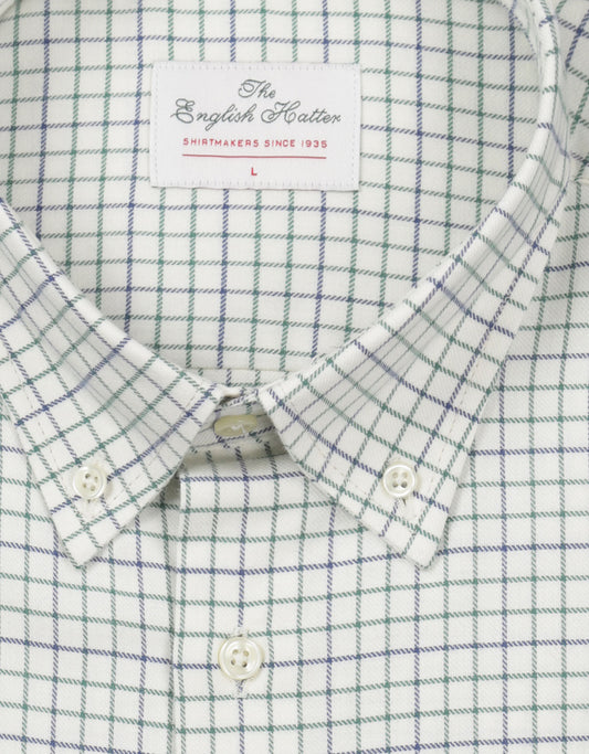 Shirt Button Down | Wit Groen Ruit