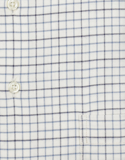 Shirt Button Down | Wit Blauw Ruit
