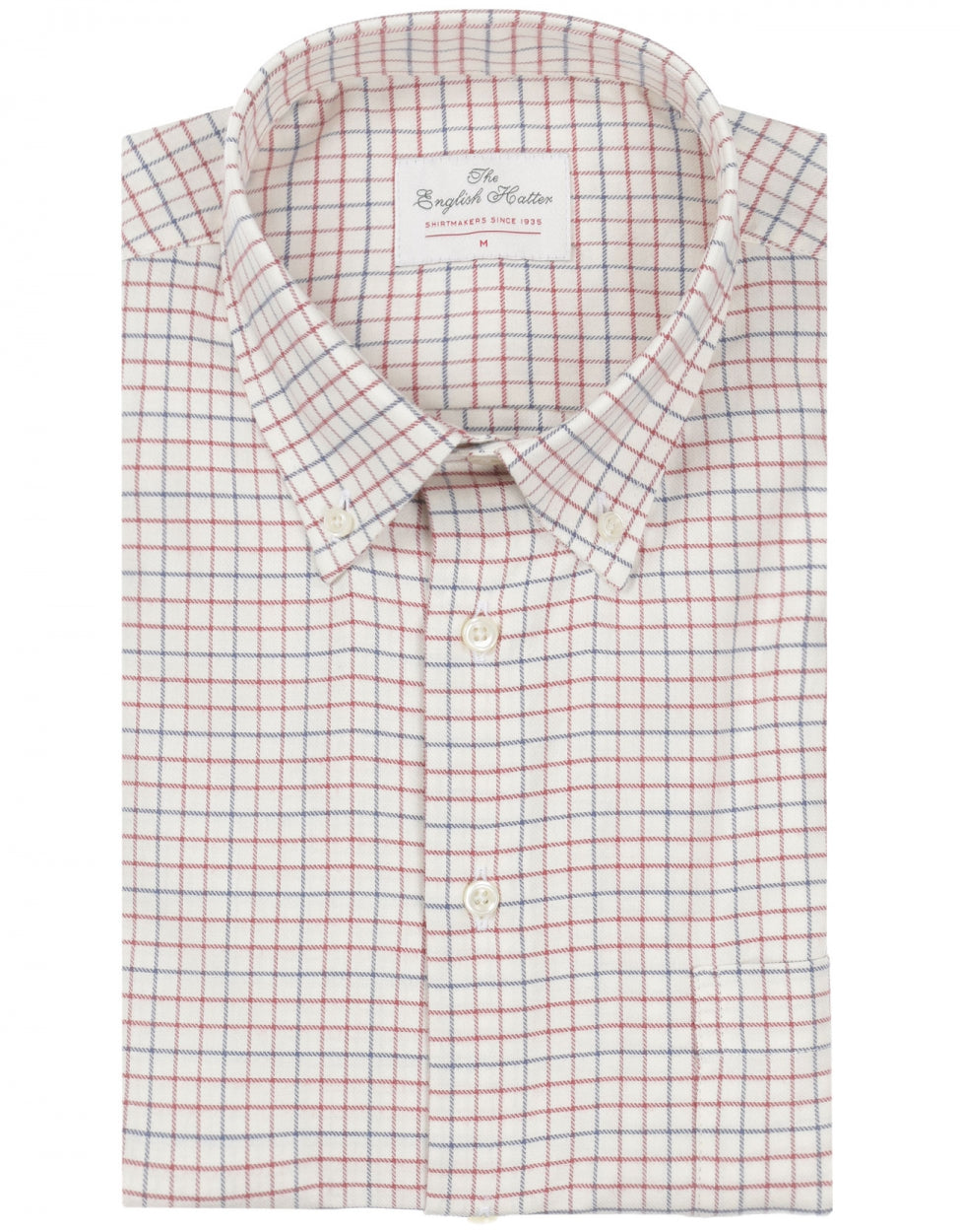 Shirt Button Down | Rood Navy Ruit
