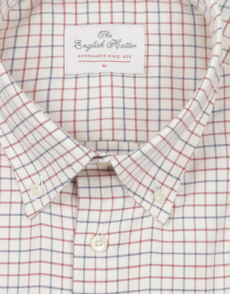 Shirt Button Down | Rood Navy Ruit