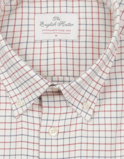 Shirt Button Down | Rood Navy Ruit