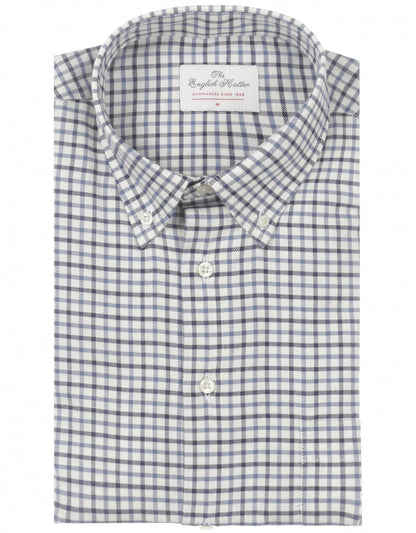 Shirt Button Down | Blauw Navy Ruit