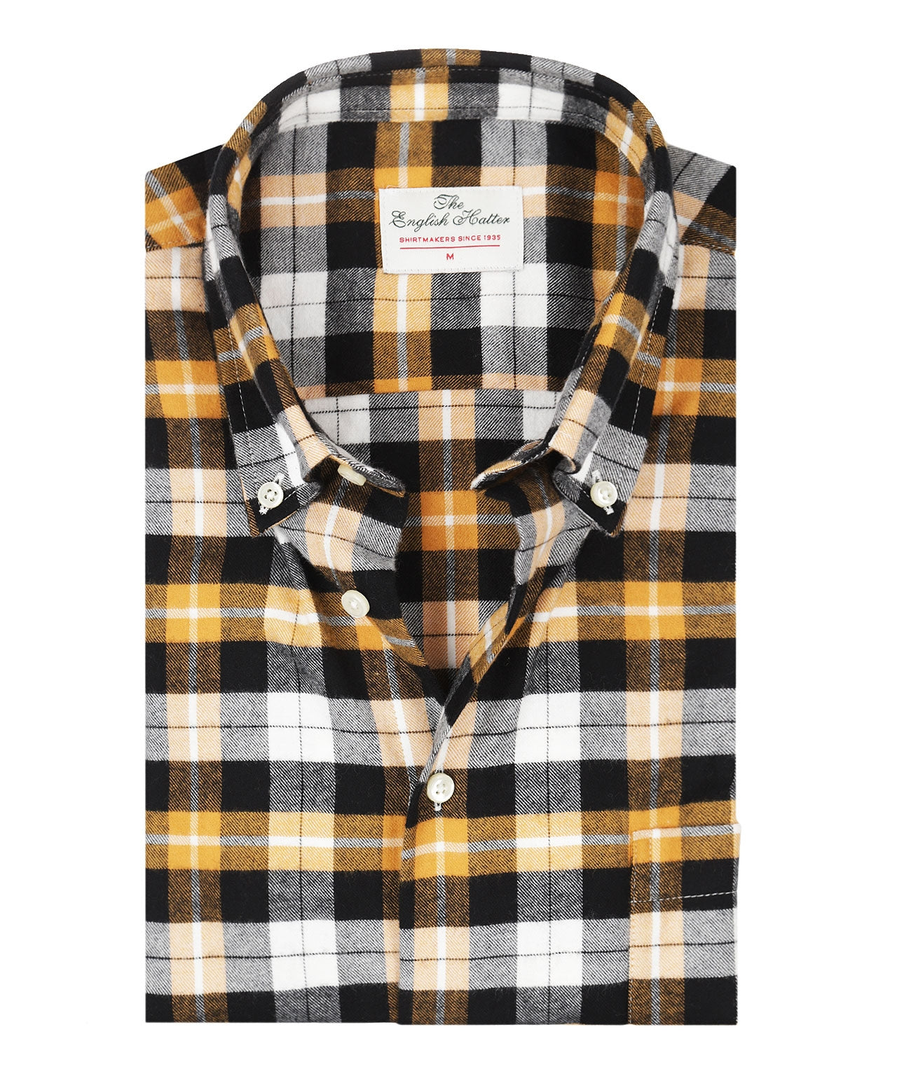 Shirt Button Down | Geel Zwart Multi Ruit