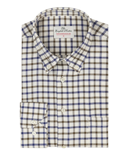 Shirt Button Down | Navy Bruin Ruit