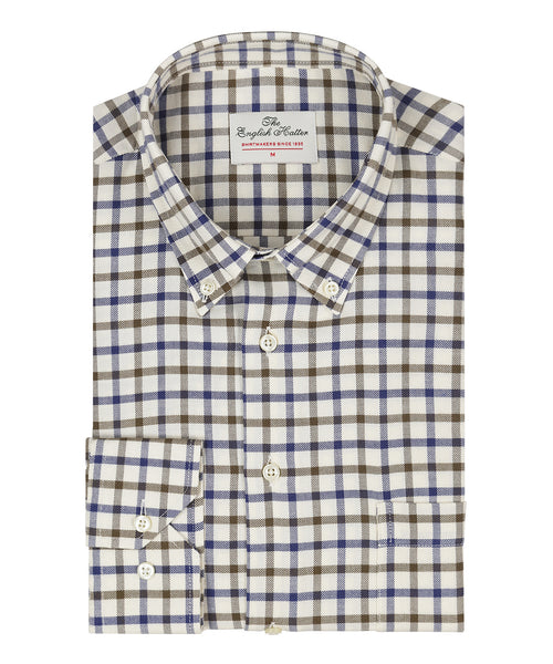 Katoenen Overhemd Button Down Regular Fit | Bruin