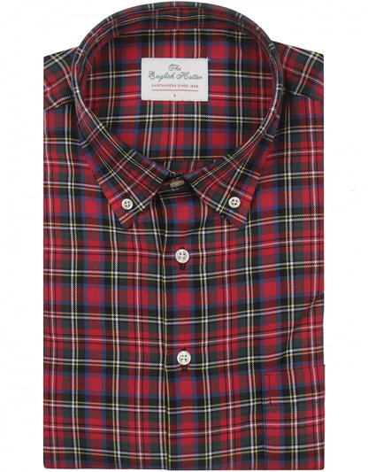 Shirt Button Down | Rood Multi Ruit Groot
