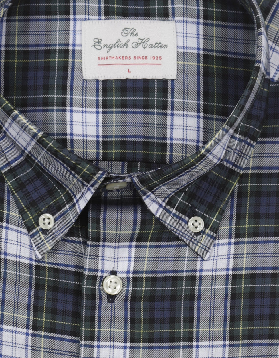 Shirt Button Down | Navy Zwart Multi Ruit