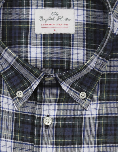 Shirt Button Down | Navy Zwart Multi Ruit