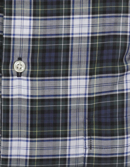 Shirt Button Down | Navy Zwart Multi Ruit