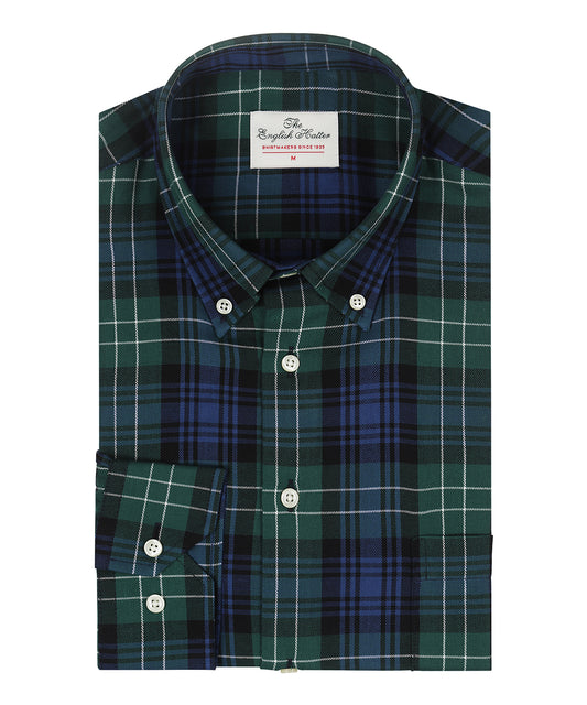 Cotton Shirt Button Down Regular Fit | Green