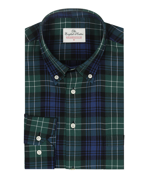 Katoenen Overhemd Button Down Regular Fit | Groen