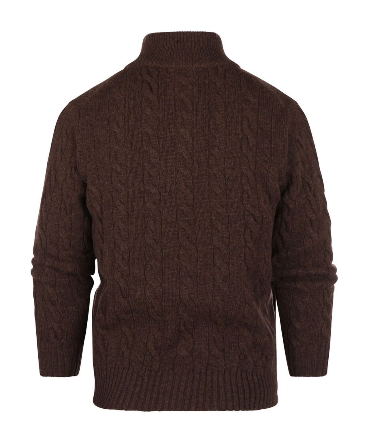William Lockie Zopfmuster-Strickjacke mit Reißverschluss | Braun