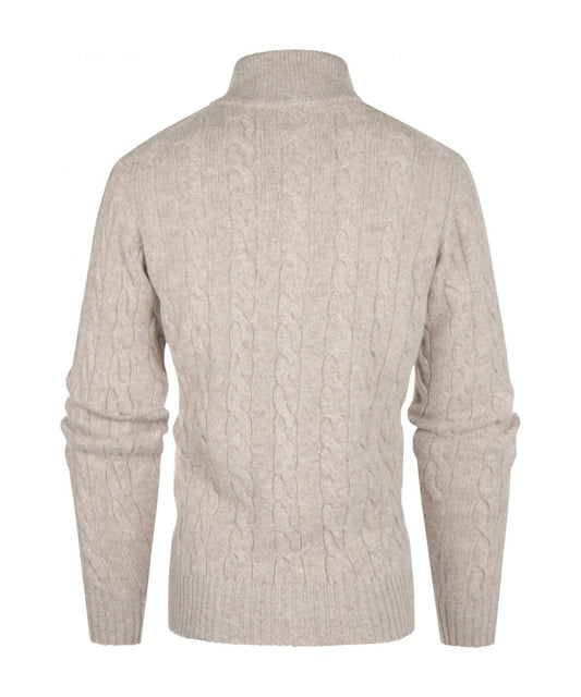 William Lockie Zopfmuster-Strickjacke mit Reißverschluss | Cobble
