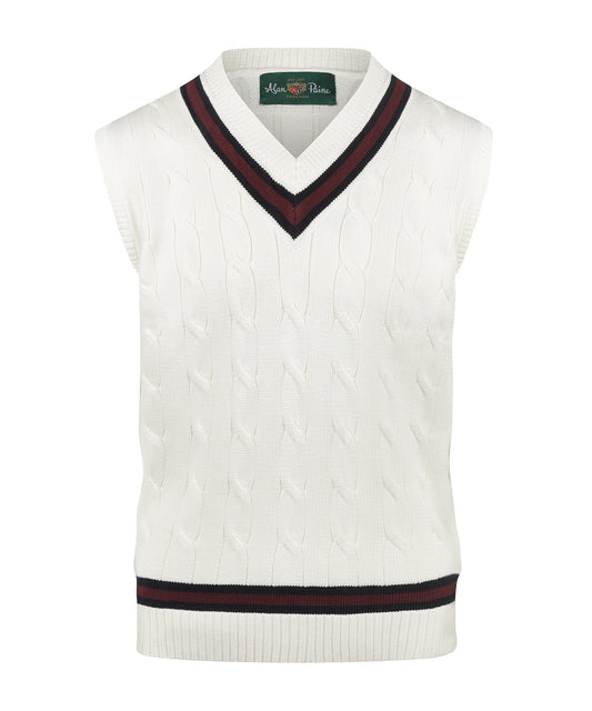 Cricket Slipover | White Burgundy