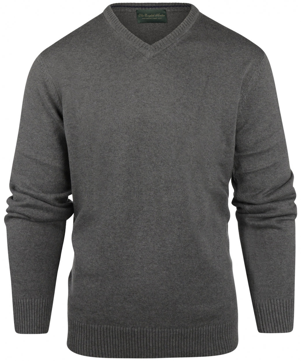 Baumwollpullover mit V-Ausschnitt | Grau