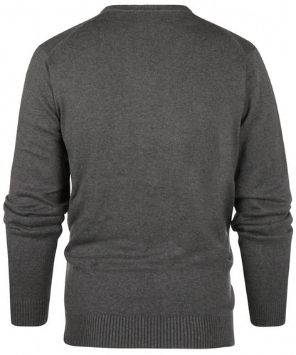 Baumwollpullover mit V-Ausschnitt | Grau