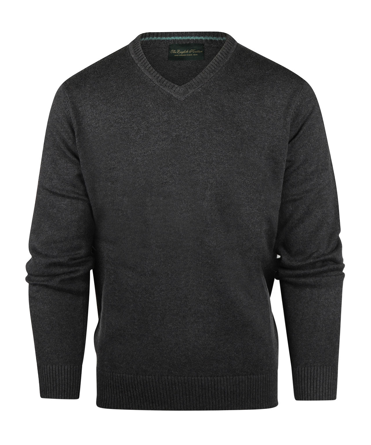 Cotton v-neck sweater | Anthracite Grey