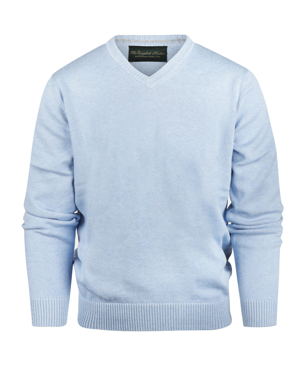 Katoen V-Hals Pullover | Licht Blauw