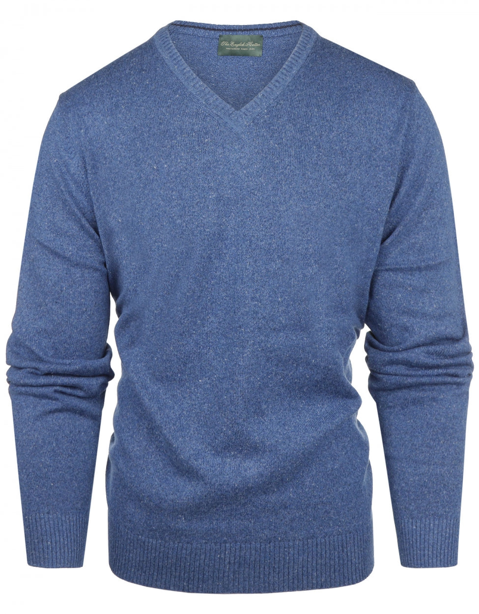 Baumwollpullover mit V-Ausschnitt | Blau