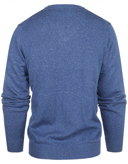 Baumwollpullover mit V-Ausschnitt | Blau