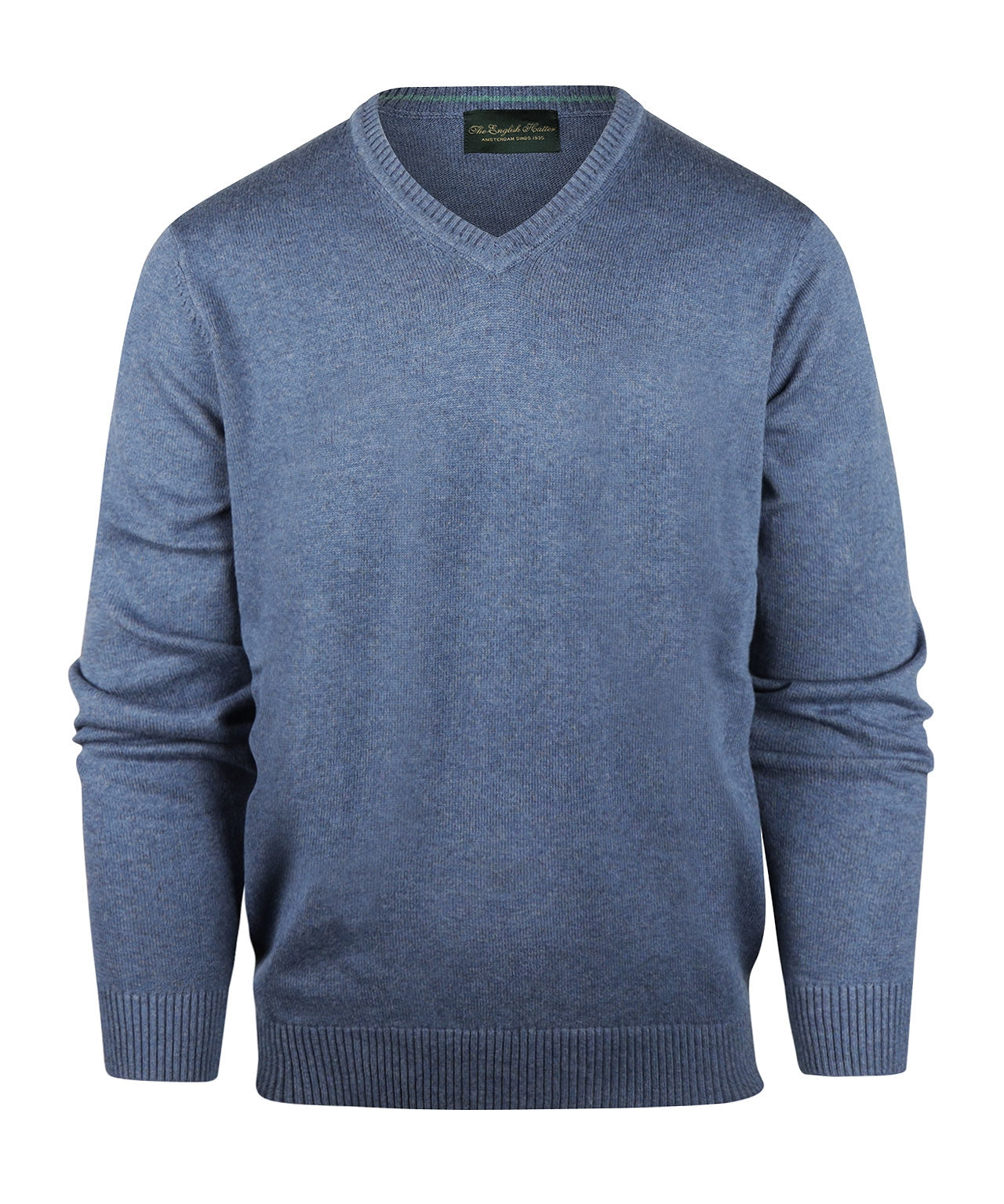 Katoen V-Hals Pullover | Light Indigo