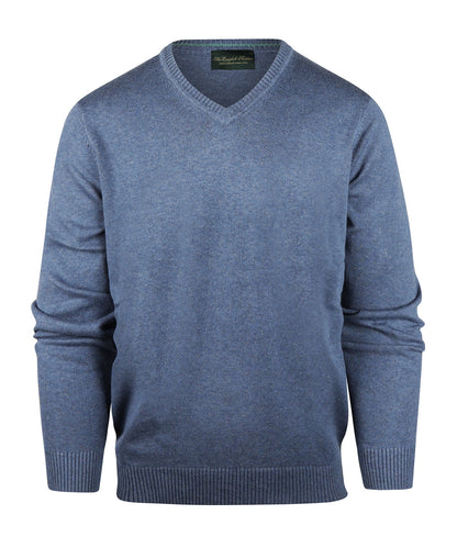 Katoen V-Hals Pullover | Light Indigo