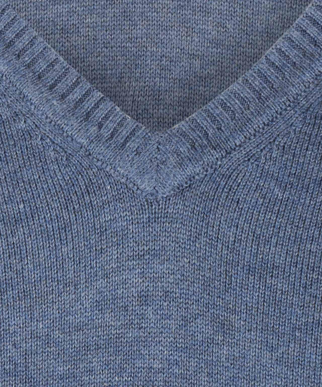 Katoen V-Hals Pullover | Light Indigo