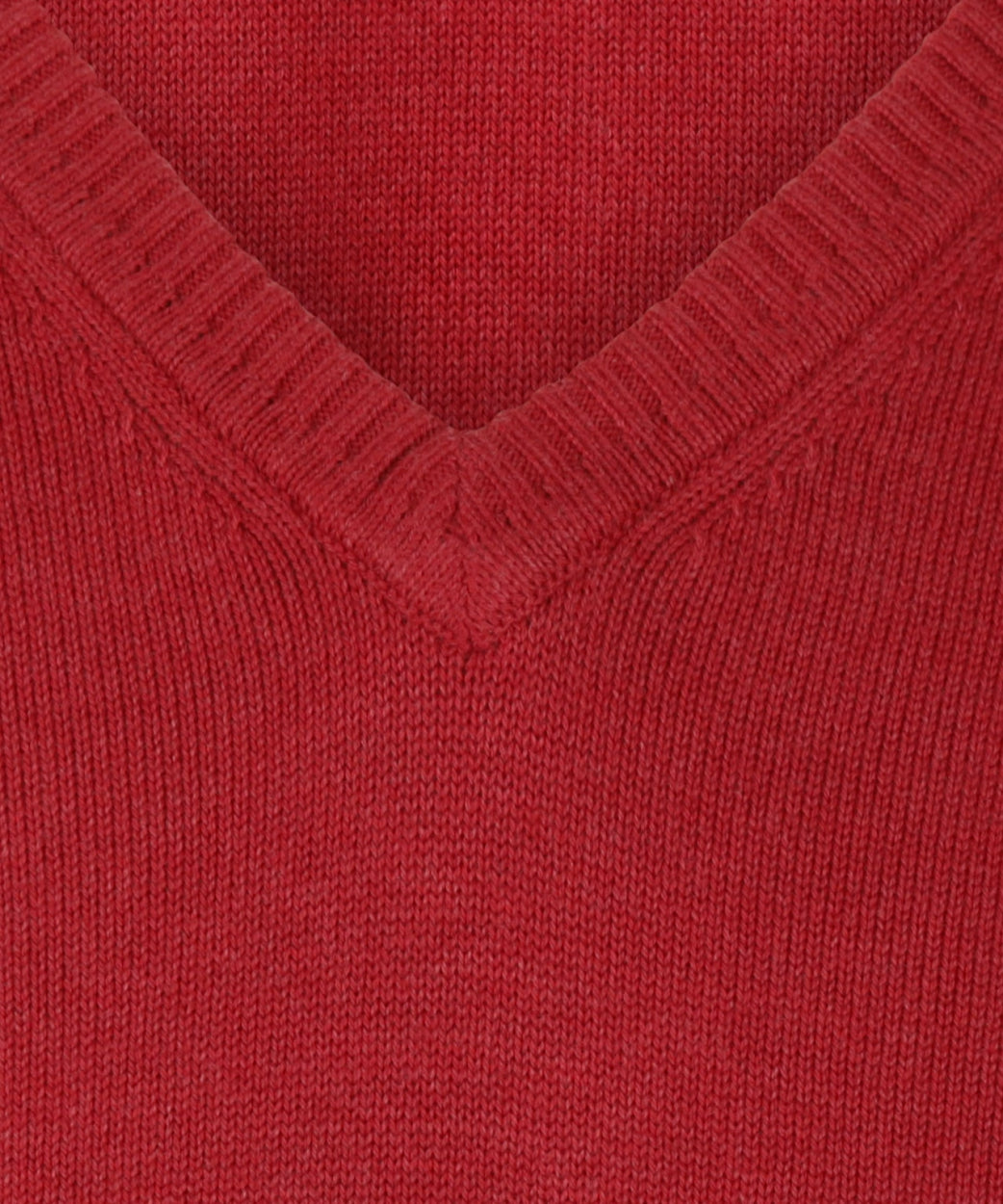 Katoen V-Hals Pullover | Rood