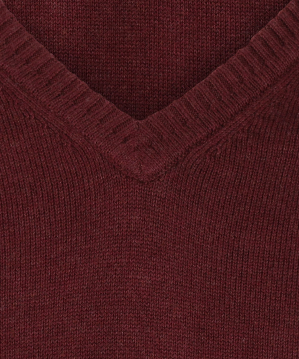 Baumwollpullover mit V-Ausschnitt | Bordeauxrot