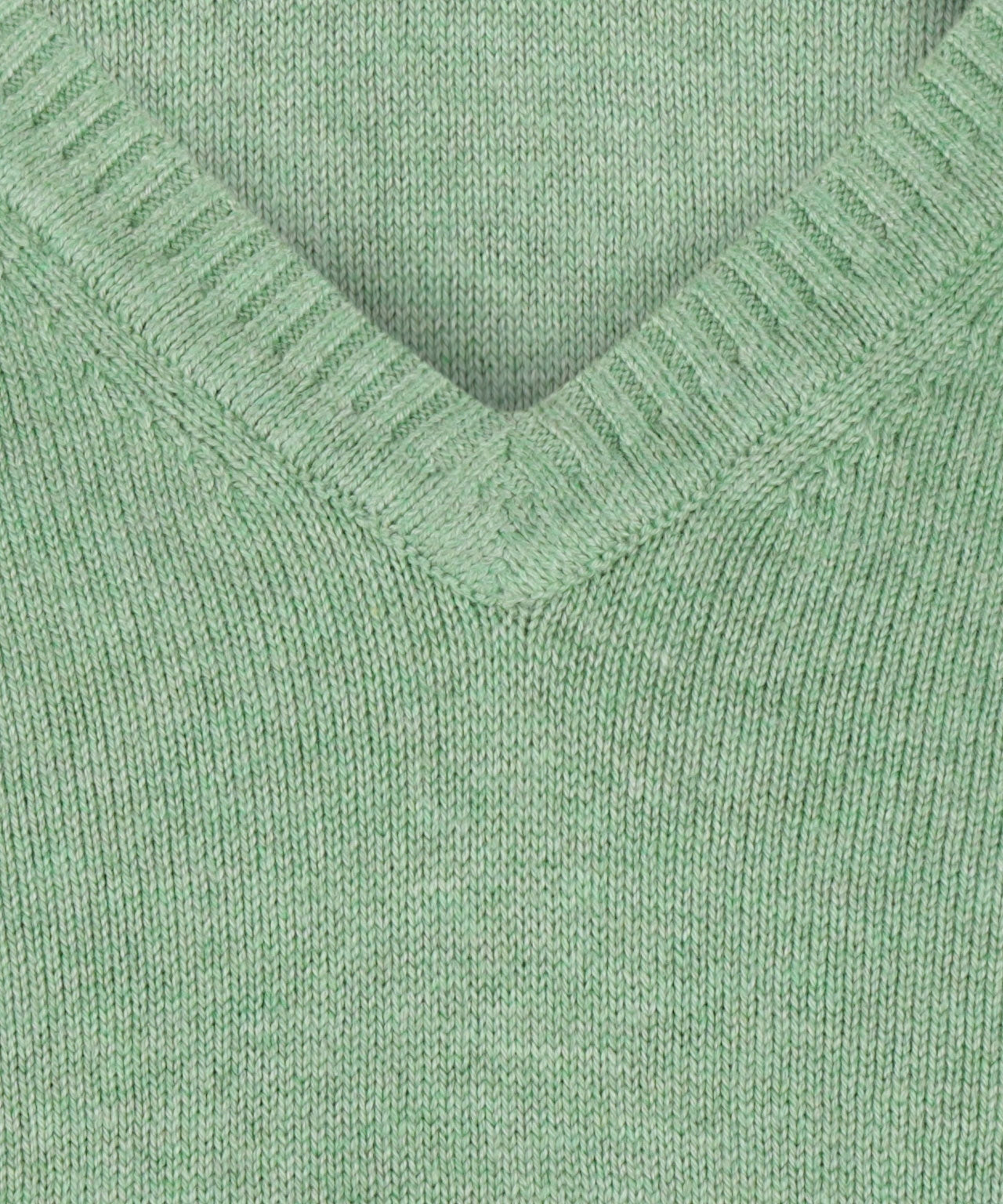 Baumwollpullover mit V-Ausschnitt | Grün