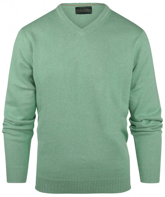 Cotton v-neck sweater | Green