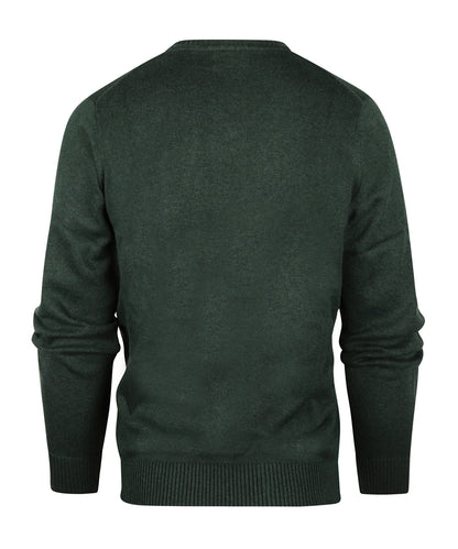 Katoen V-Hals Pullover | Donker Groen