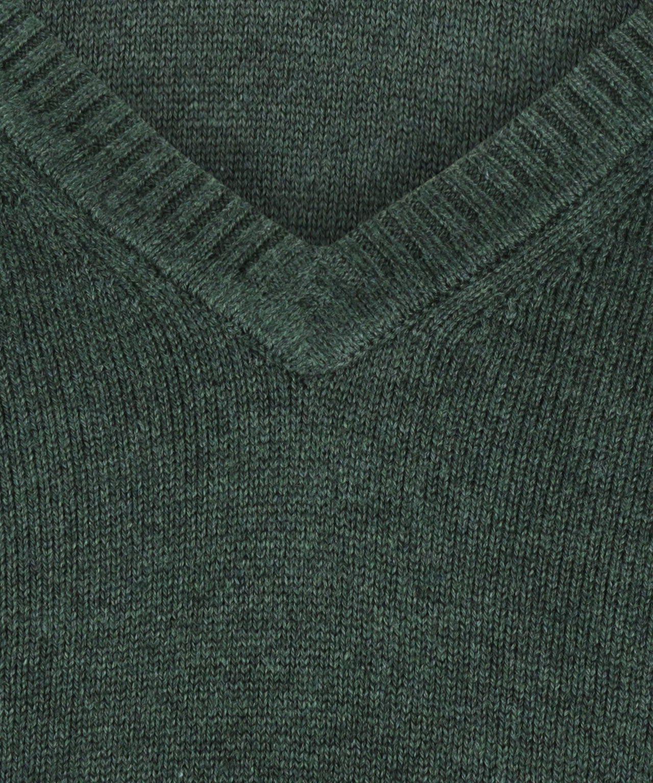 Katoen V-Hals Pullover | Donker Groen
