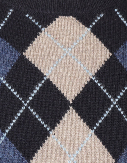 Pullover Ruit ronde hals | Blauw
