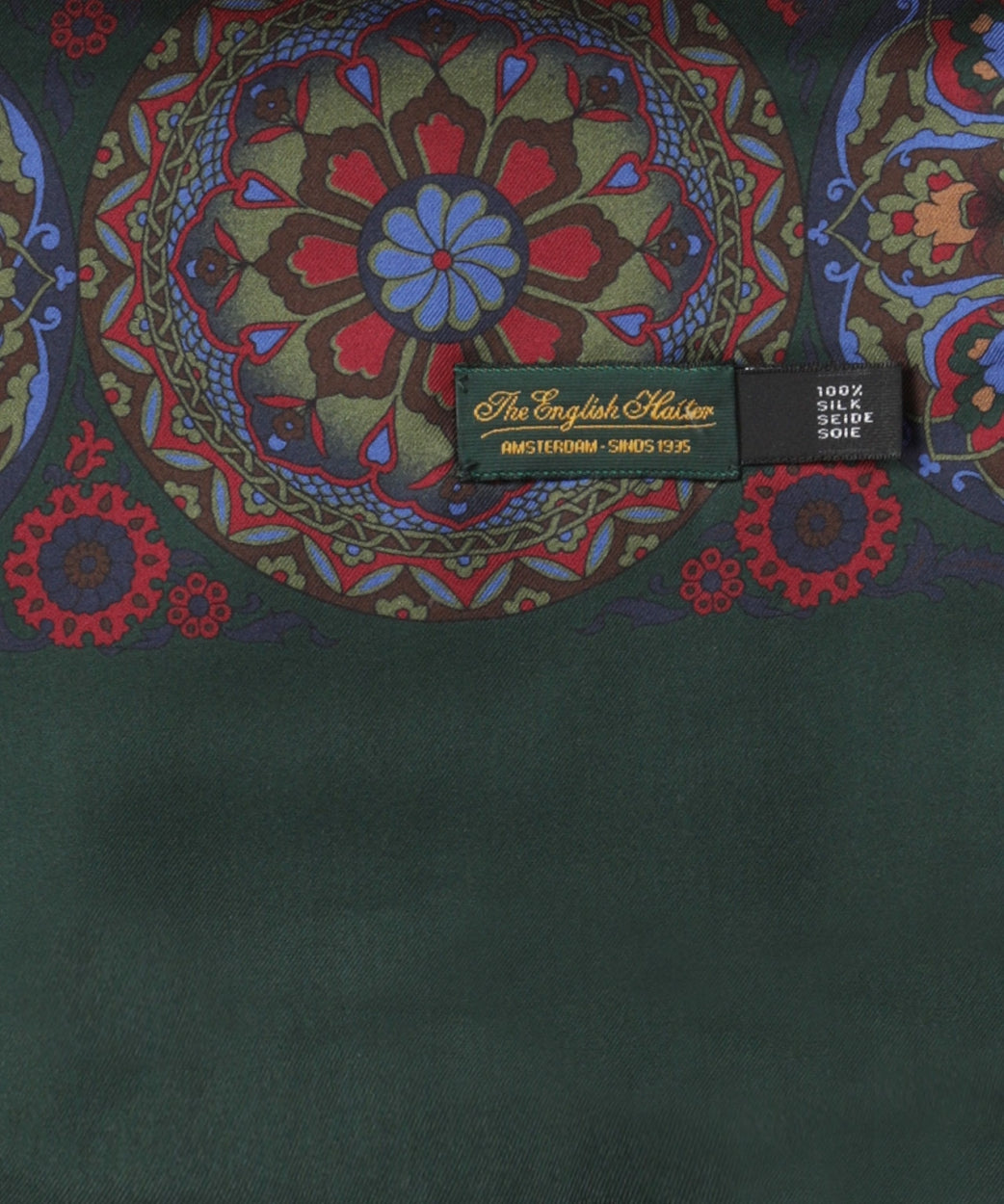 Sjaal Zijde/Wol | Groen Paisley Blauw Rood