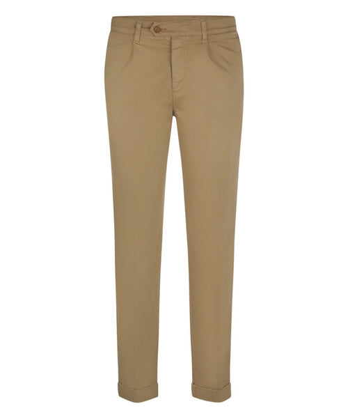 Pantalon Boston Bandplooi en Omslag | Bruin