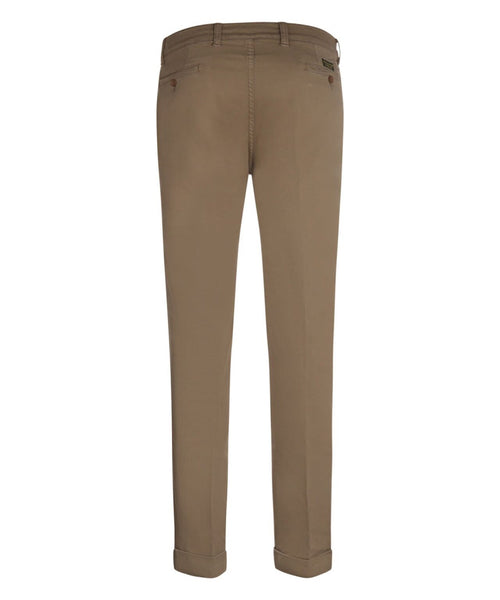 Pantalon Boston Bandplooi en Omslag | Bruin