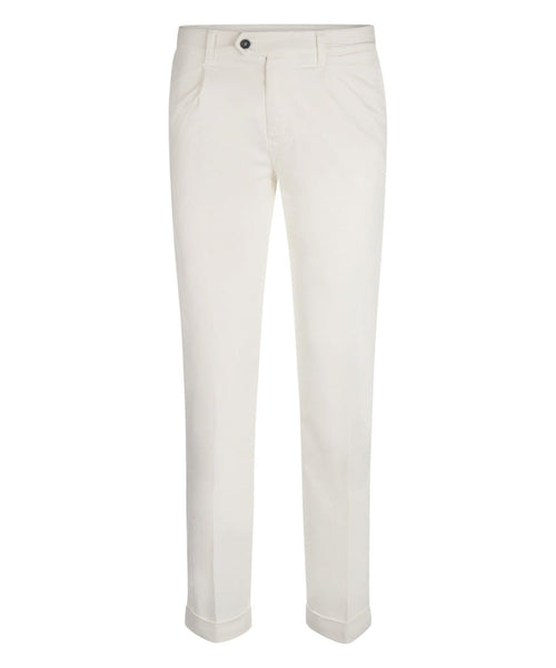 Pantalon Boston Bandplooi en Omslag | Wit