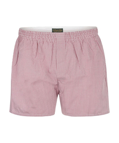 Katoenen Boxershort | Rood Ruit Fijn