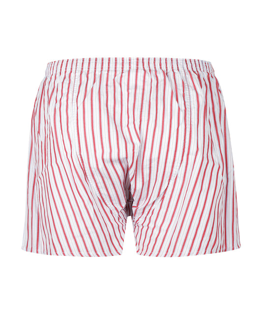 Katoenen Boxershort | Streep Rood Lichtblauw Wit