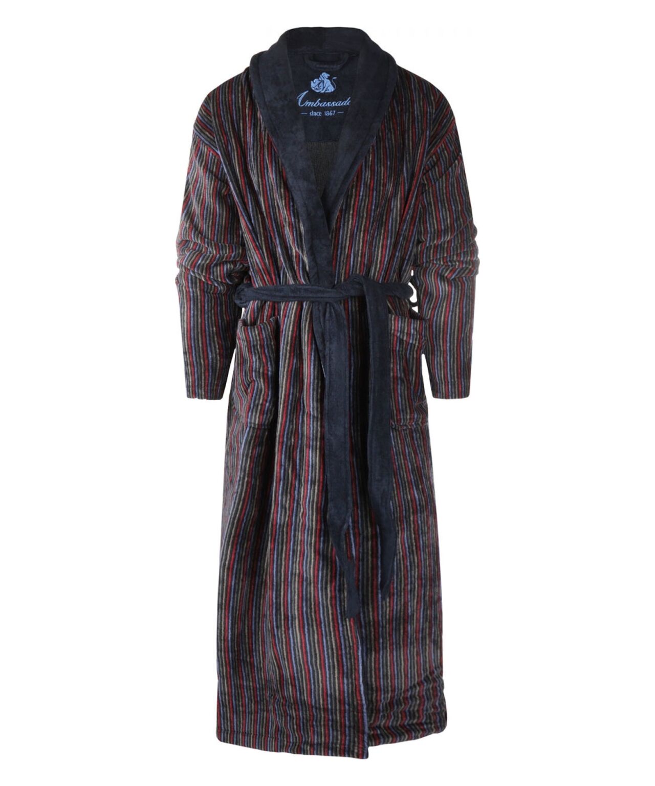 Velour Kamerjas | Navy/Multicolour stripe